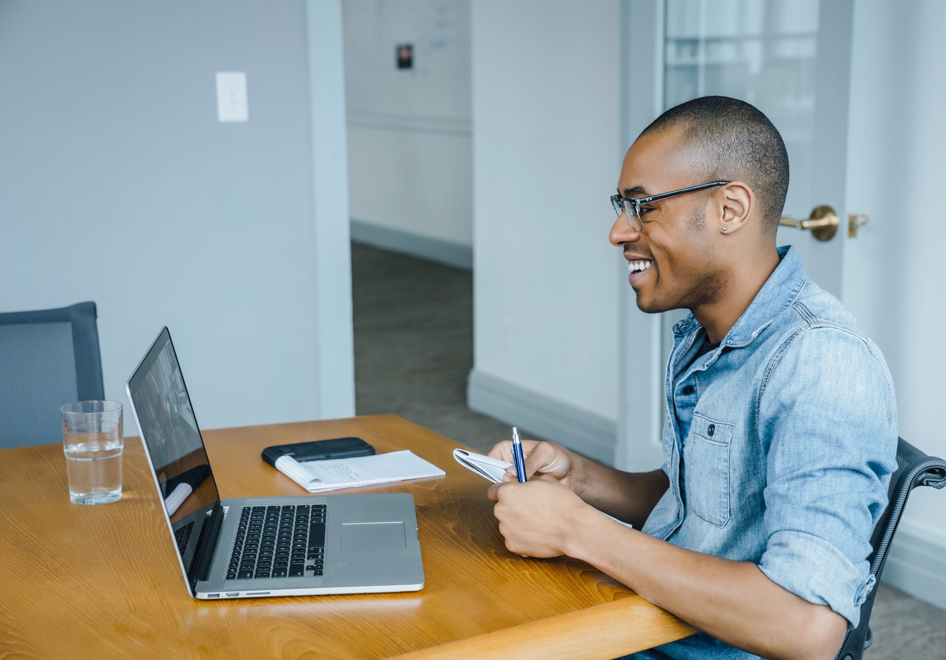 Business people on video conference