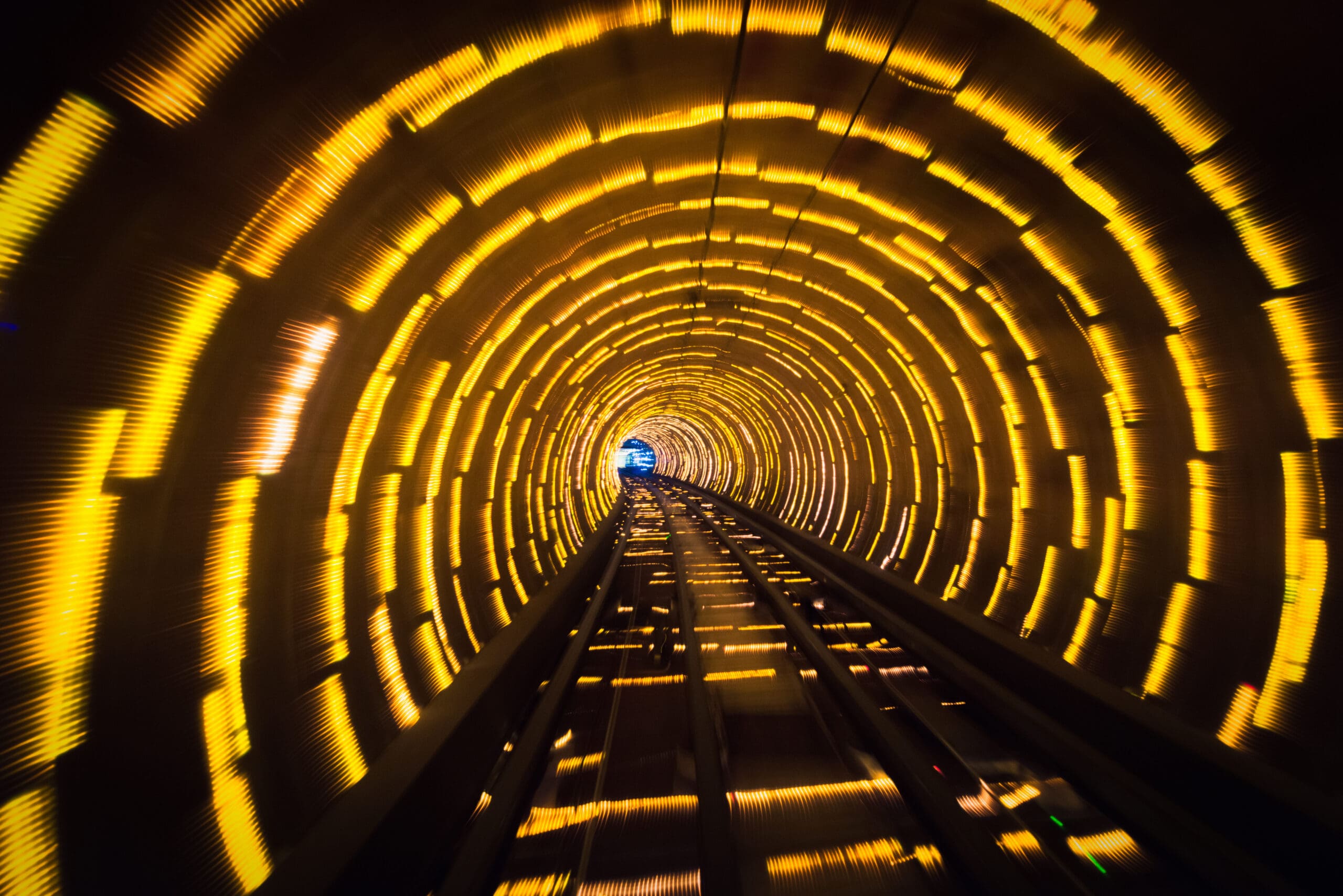 Tunnel with yellow lights